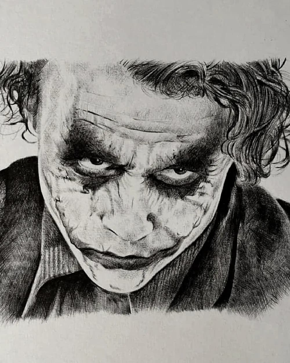 Dessin au crayon du Joker par Romain Gomez, tatoueur à Cahors — ProSkin-R